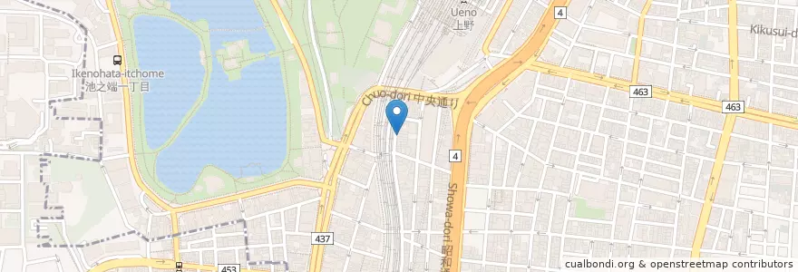 Mapa de ubicacion de いかり屋 en 日本, 東京都, 台東区.