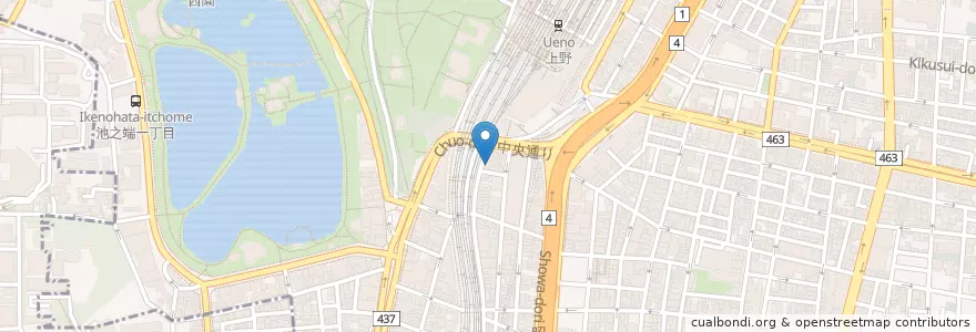 Mapa de ubicacion de まんがDoor en 日本, 东京都/東京都, 台東区.
