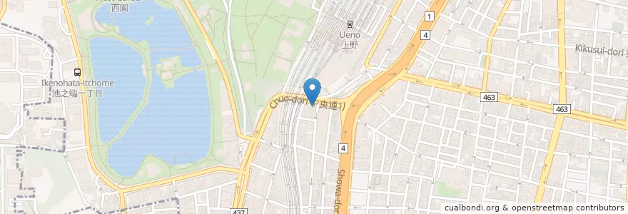 Mapa de ubicacion de 牛の力 en Giappone, Tokyo, 台東区.