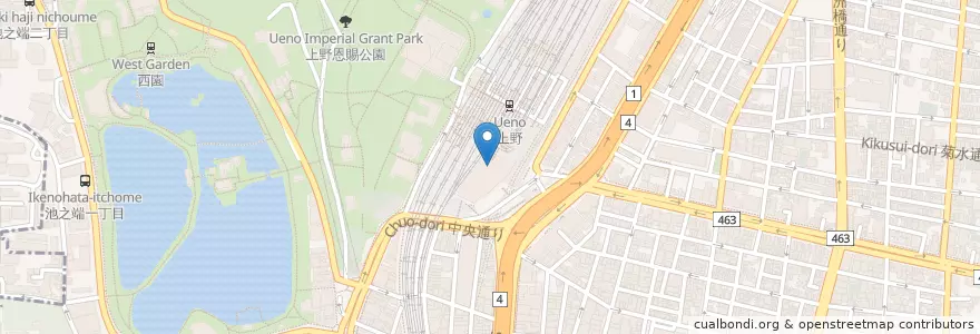 Mapa de ubicacion de Beck's Coffee Shop en 일본, 도쿄도, 다이토구.