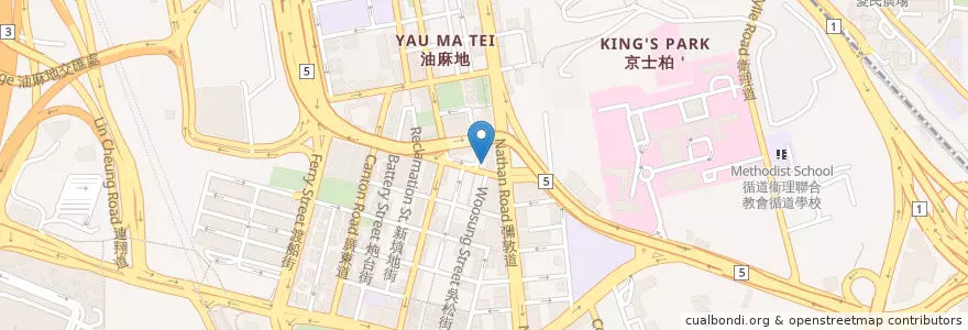 Mapa de ubicacion de Jade Restaurant en China, Cantão, Hong Kong, Kowloon, Novos Territórios, 油尖旺區 Yau Tsim Mong District.
