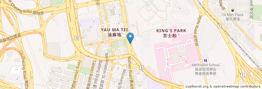 Mapa de ubicacion de Pink Salmon en Китай, Гуандун, Гонконг, Цзюлун, Новые Территории, 油尖旺區 Yau Tsim Mong District.