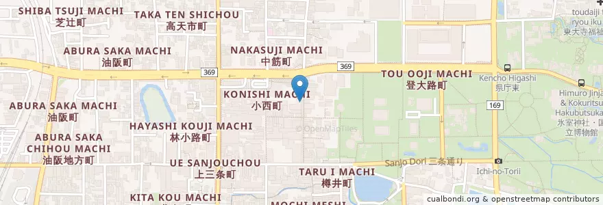 Mapa de ubicacion de ミスタードーナツ en 日本, 奈良県/奈良縣, 奈良市.