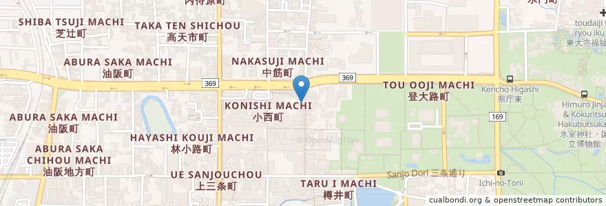 Mapa de ubicacion de 銀杏や(ichoya) en 日本, 奈良県/奈良縣, 奈良市.