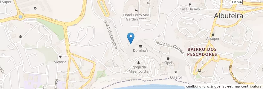 Mapa de ubicacion de Central Station en Portugal, Algarve, Algarve, Faro, Albufeira, Albufeira E Olhos De Água.