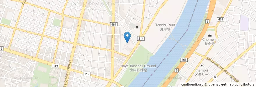 Mapa de ubicacion de 待乳山聖天 en Japan, 東京都, 台東区.