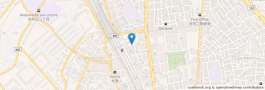 Mapa de ubicacion de 白木屋 en 日本, 東京都, 北区.