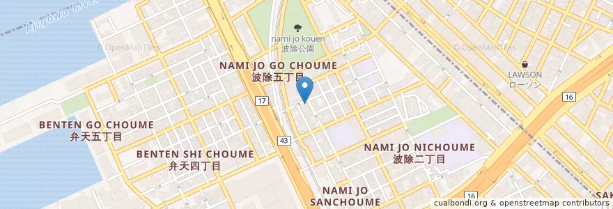 Mapa de ubicacion de 港波除郵便局 en Japan, 大阪府, Osaka.