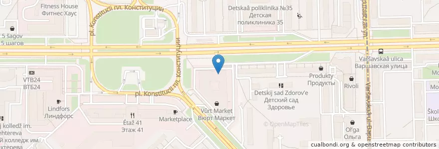 Mapa de ubicacion de BSGV en Rusland, Северо-Западный Федеральный Округ, Oblast Leningrad, Sint-Petersburg, Московский Район, Округ Новоизмайловское.