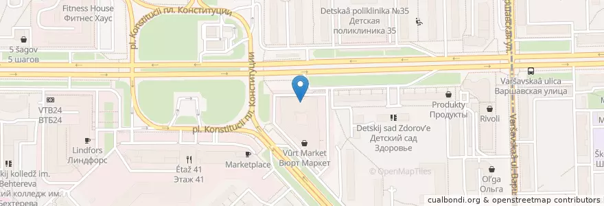 Mapa de ubicacion de МДМ Банк en Russland, Föderationskreis Nordwest, Oblast Leningrad, Sankt Petersburg, Moskauer Rajon, Округ Новоизмайловское.