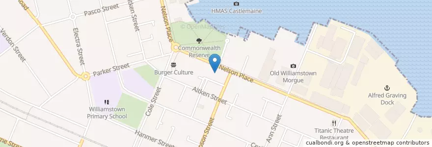 Mapa de ubicacion de Cafe Cirino en أستراليا, ولاية فيكتوريا, City Of Hobsons Bay.