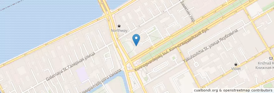 Mapa de ubicacion de Санкт-Петербург 190098 en ロシア, 北西連邦管区, レニングラード州, サンクト ペテルブルク, Адмиралтейский Район, Адмиралтейский Округ.