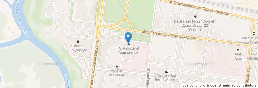 Mapa de ubicacion de Главпочтамт en Rusia, Distrito Federal Central, Óblast De Yaroslavl, Рыбинский Район, Городской Округ Рыбинск.