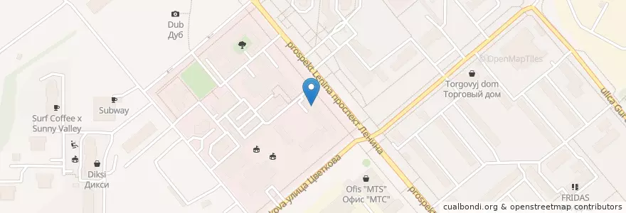 Mapa de ubicacion de Почтовое отделение "Обнинск" en Rusia, Distrito Federal Central, Óblast De Kaluga, Городской Округ Обнинск.