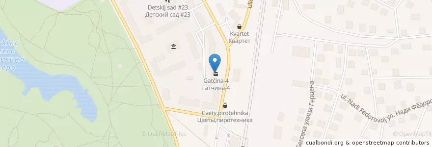 Mapa de ubicacion de Гатчина 188304 en ロシア, 北西連邦管区, レニングラード州, Гатчинский Район, Гатчинское Городское Поселение.