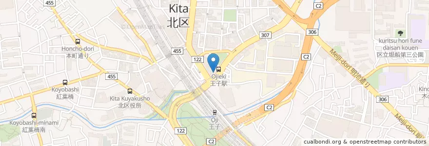 Mapa de ubicacion de 喜多楽 en Japón, Tokio, Kita.