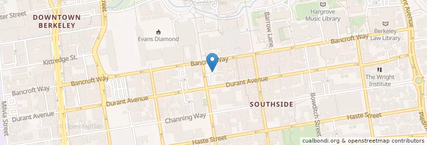 Mapa de ubicacion de Dana & Durant (UCB Lot) en United States, California, Alameda County, Berkeley.