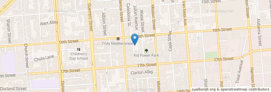 Mapa de ubicacion de 16th & Hoff en ایالات متحده آمریکا, کالیفرنیا, سان فرانسیسکو, سان فرانسیسکو.