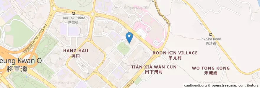 Mapa de ubicacion de 坑口社區會堂 Hang Hau Community Hall en China, Guangdong, Hong Kong, Wilayah Baru, 西貢區 Sai Kung District.