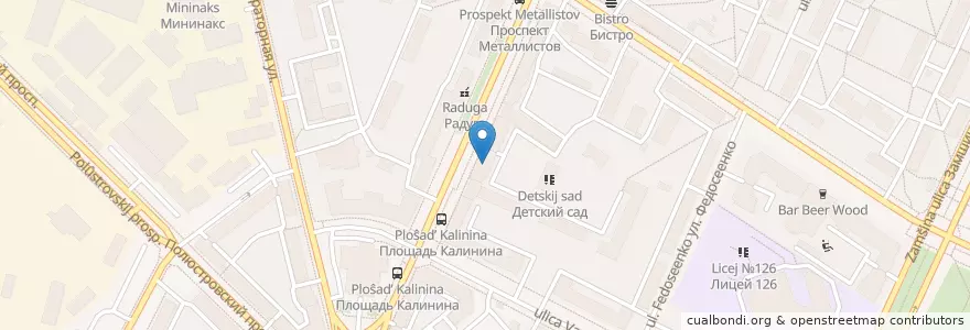 Mapa de ubicacion de Старый дворик en Rusland, Северо-Западный Федеральный Округ, Oblast Leningrad, Sint-Petersburg, Калининский Район, Финляндский Округ.