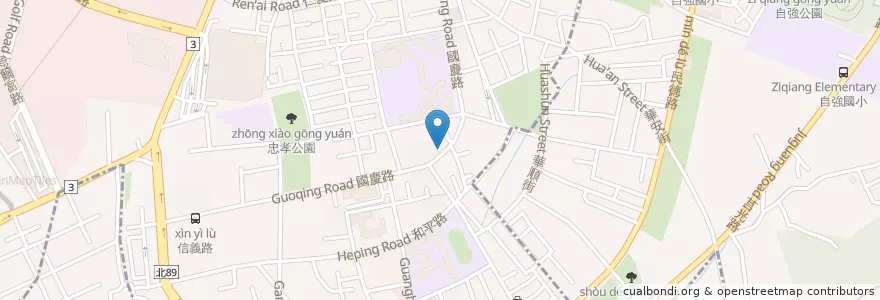 Mapa de ubicacion de 1/2鬆餅廚房 en 타이완, 신베이 시, 반차오 구.