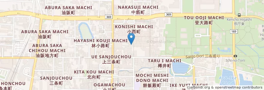 Mapa de ubicacion de 奈良 きもの芸術 専門学校 en 日本, 奈良県/奈良縣, 奈良市.