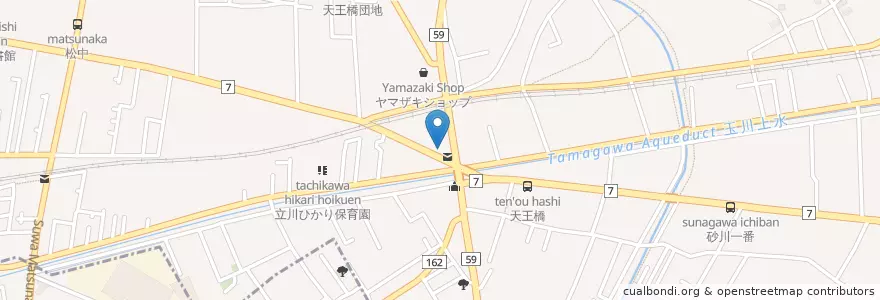 Mapa de ubicacion de お食事処 天王橋 en Япония, Токио, Татикава.