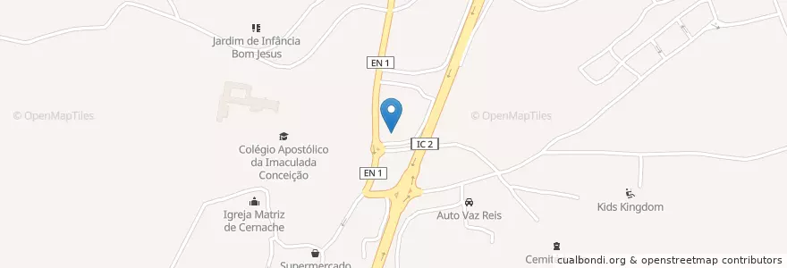 Mapa de ubicacion de Escola Básica do 1º Ciclo de Cernache en البرتغال, الوسطى, مونديغو السفلى, قلمرية, قلمرية, Cernache.