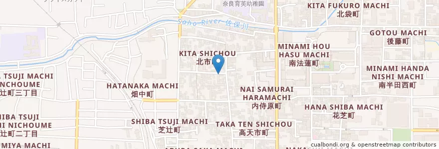 Mapa de ubicacion de 山本 モータープール en Jepun, 奈良県, 奈良市.