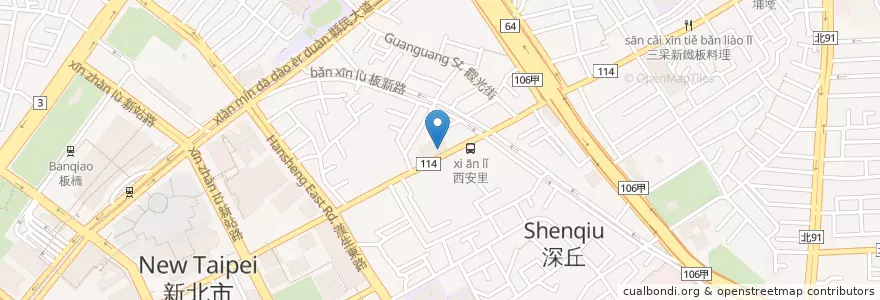 Mapa de ubicacion de 臺灣銀行 en Taiwan, 新北市, 板橋區.
