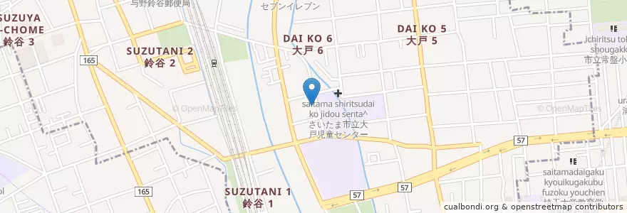 Mapa de ubicacion de さいたま市立与野図書館南分館 en 日本, 埼玉县, 埼玉市, 中央区.
