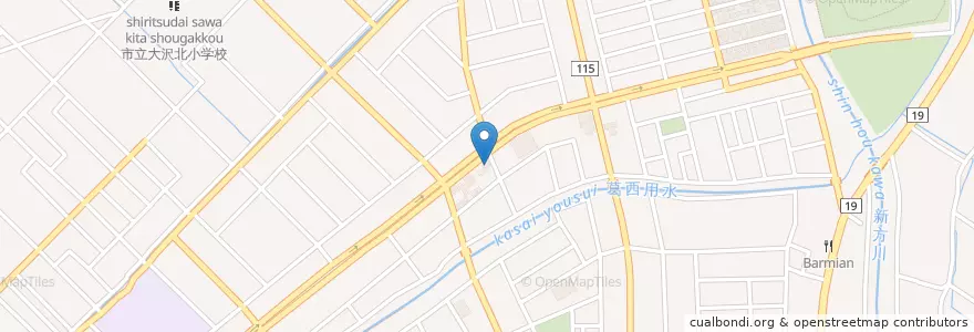 Mapa de ubicacion de 丸山惣菜専門店 en 日本, 埼玉県, 越谷市.