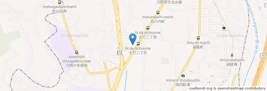 Mapa de ubicacion de すき家 en Japan, Präfektur Hyōgo, 川西市.