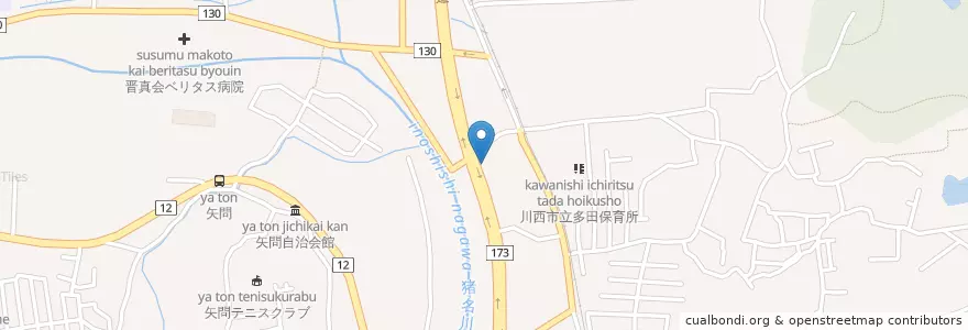 Mapa de ubicacion de エッソ多田SS en Japão, 兵庫県, 川西市.