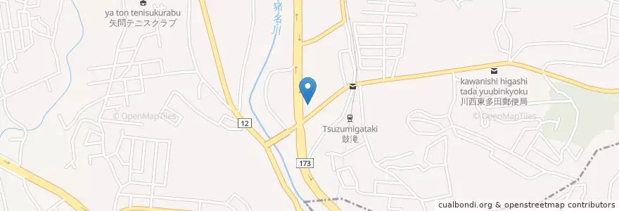 Mapa de ubicacion de 来来亭ラーメン川西店 en Japan, Präfektur Hyōgo, 川西市.