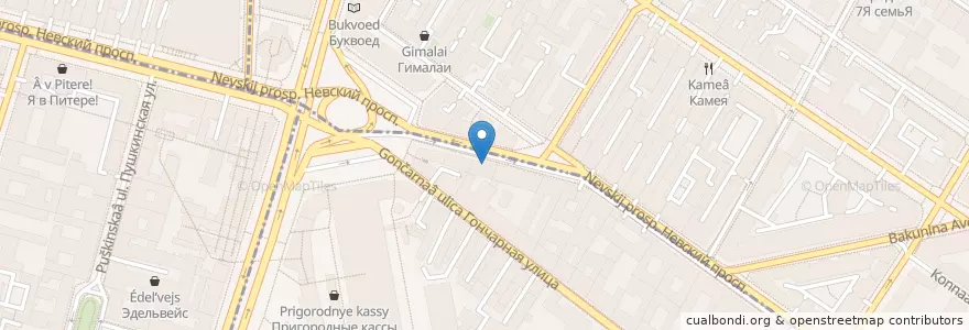 Mapa de ubicacion de Paulaner en Russland, Föderationskreis Nordwest, Oblast Leningrad, Sankt Petersburg, Центральный Район, Округ Лиговка-Ямская.