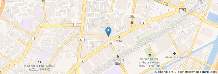 Mapa de ubicacion de 包丁や en اليابان, 東京都, 港区.