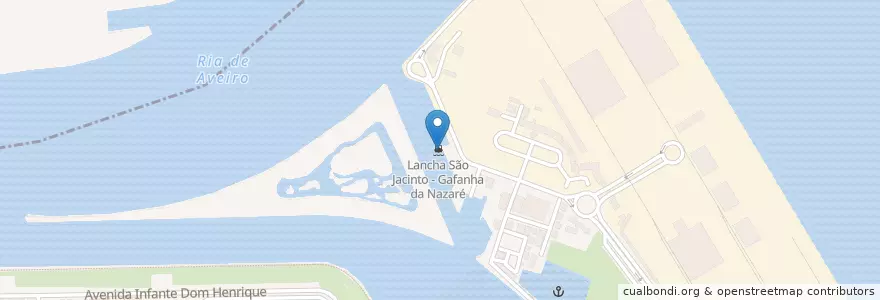 Mapa de ubicacion de Lancha São Jacinto - Gafanha da Nazaré en 葡萄牙, Aveiro, Centro, Baixo Vouga, Ílhavo, Gafanha Da Nazaré.