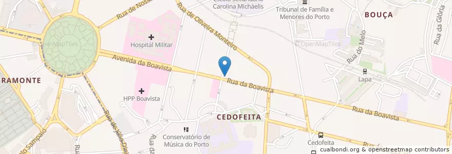 Mapa de ubicacion de Montepio Geral en Portugal, Nord, Área Metropolitana Do Porto, Porto, Porto, Cedofeita, Santo Ildefonso, Sé, Miragaia, São Nicolau E Vitória.