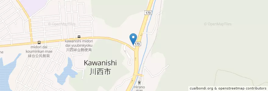Mapa de ubicacion de 出光川西ニュータウンSS en Japonya, 兵庫県, 川西市.