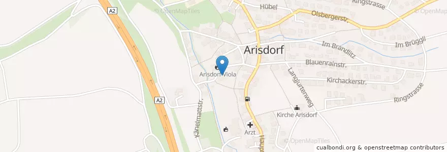 Mapa de ubicacion de Kindergarten Arisdorf - Hersberg en Suiza, Basilea-Campiña, Bezirk Liestal, Arisdorf.