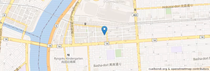 Mapa de ubicacion de 元気亭 en ژاپن, 東京都, 墨田区.