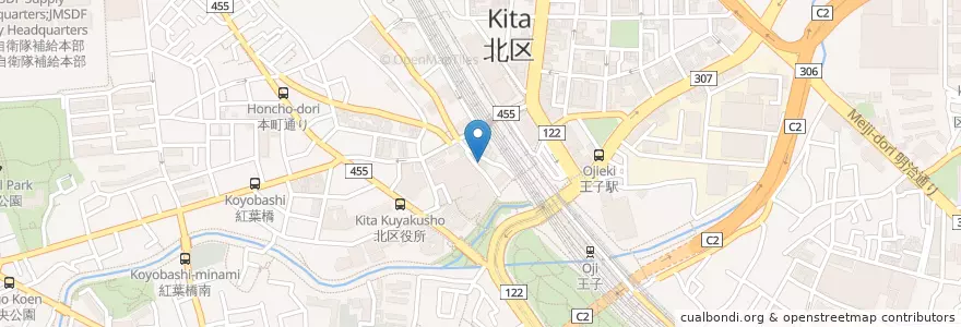 Mapa de ubicacion de 豪香飯店 en اليابان, 東京都, 北区.