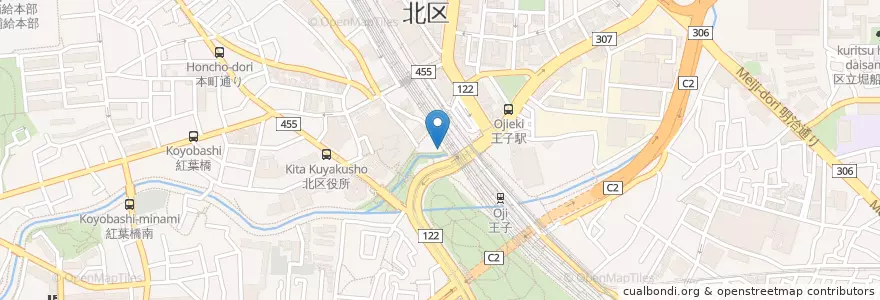 Mapa de ubicacion de 名代 富士そば en 日本, 東京都, 北区.