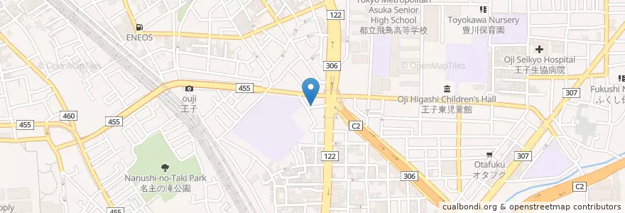 Mapa de ubicacion de 王子福祉作業所 en Japão, Tóquio, 北区.