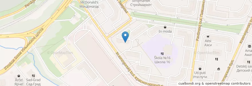 Mapa de ubicacion de Детский Городок en Russie, District Fédéral Central, Oblast De Moscou, Городской Округ Красногорск.