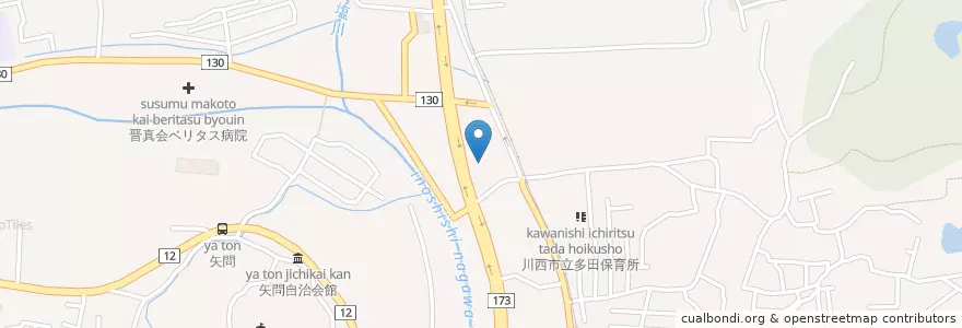 Mapa de ubicacion de 和食さと en 日本, 兵库县/兵庫縣, 川西市.