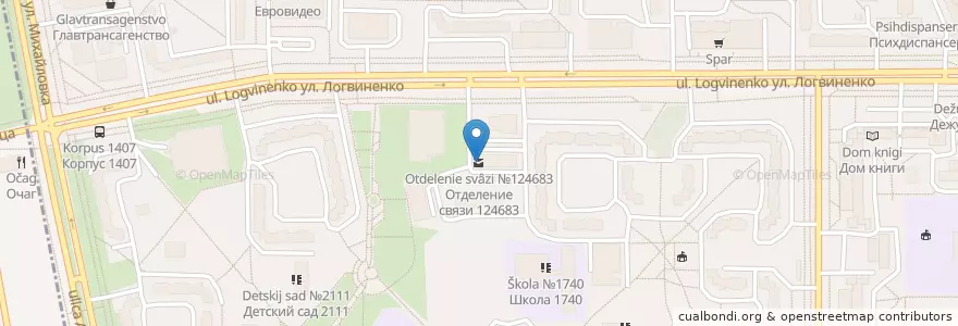 Mapa de ubicacion de Отделение связи №124683 en Russia, Central Federal District, Moscow Oblast, Moscow, Zelenogradsky Administrative Okrug, Kryukovo District.