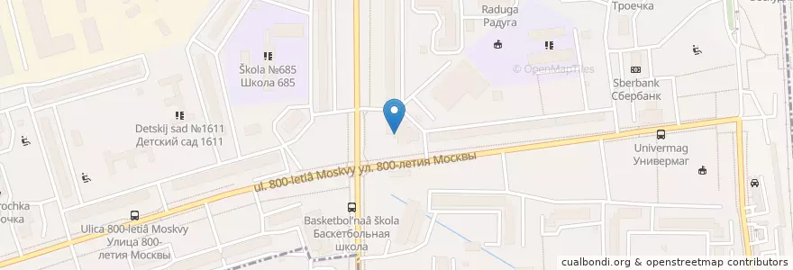 Mapa de ubicacion de Москва 127591 en روسیه, Центральный Федеральный Округ, Москва, Северный Административный Округ, Район Восточное Дегунино.