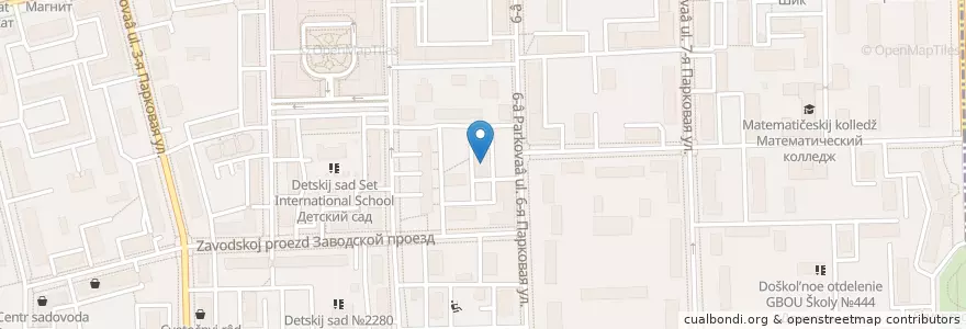 Mapa de ubicacion de Москва 105043 en Russie, District Fédéral Central, Moscou, Восточный Административный Округ, Район Измайлово.